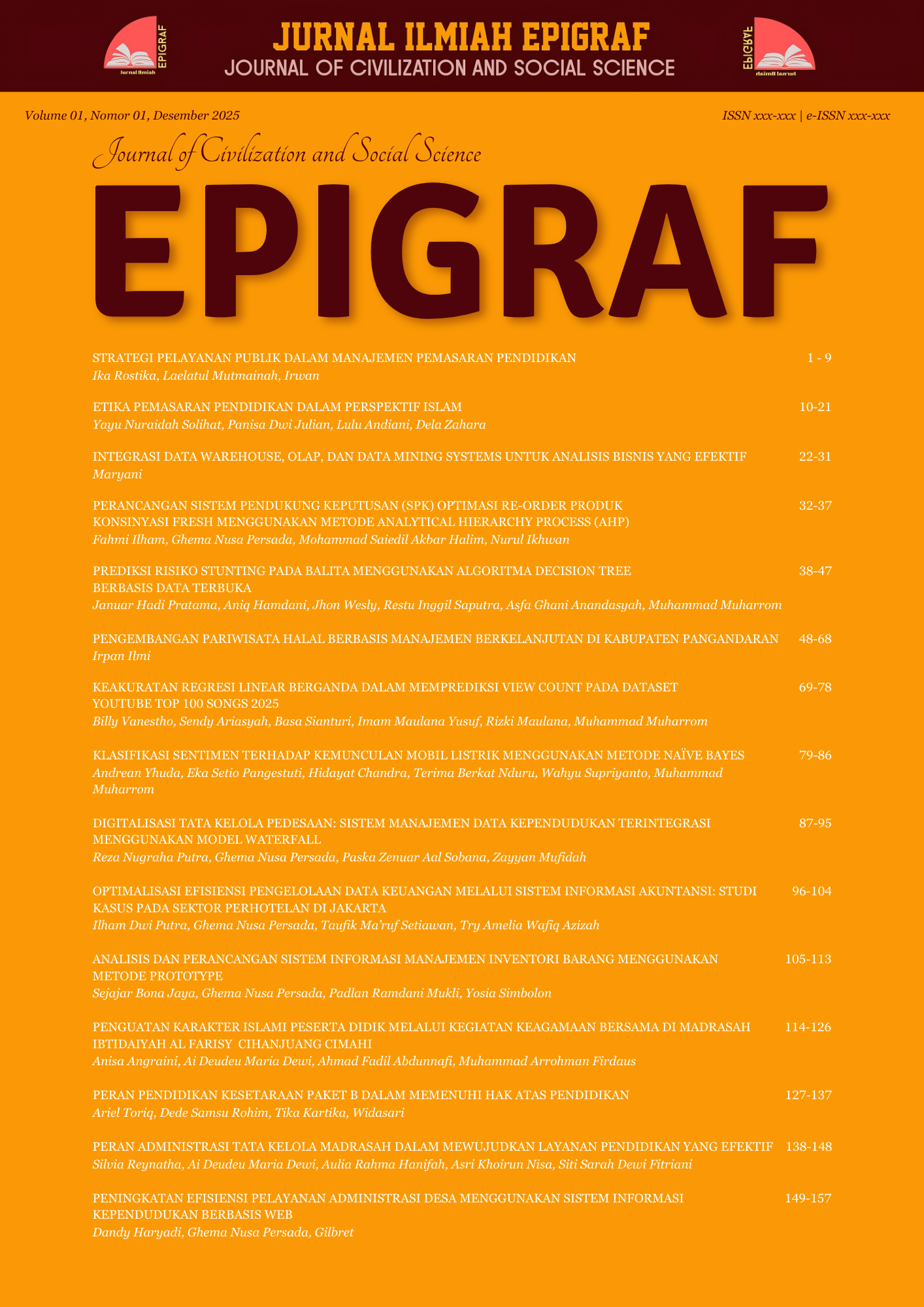 Vo. 1. No. 1. Desember 2025
